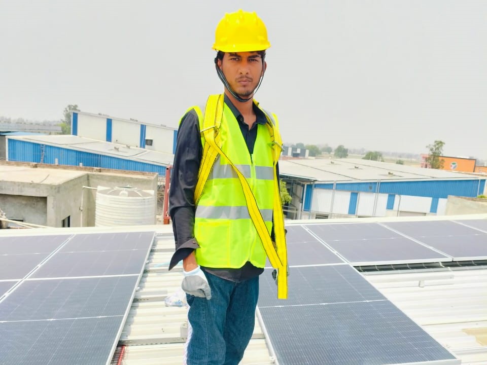 Solar engineer on-site